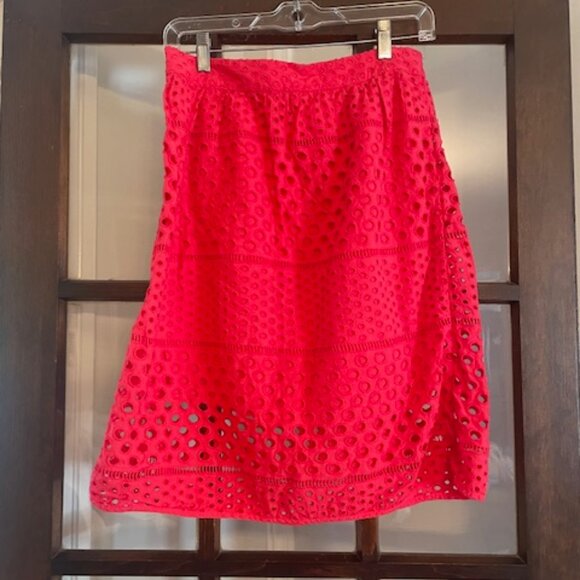 LOFT Pink Eyelet Skirt, Size 6 - Picture 5 of 5